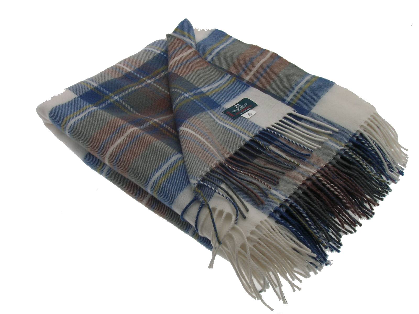 Stewart Blue Dress Tartan Lambswool Blanket
